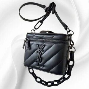 Yves Saint Laurent Black Quilted Cosmetic Bag